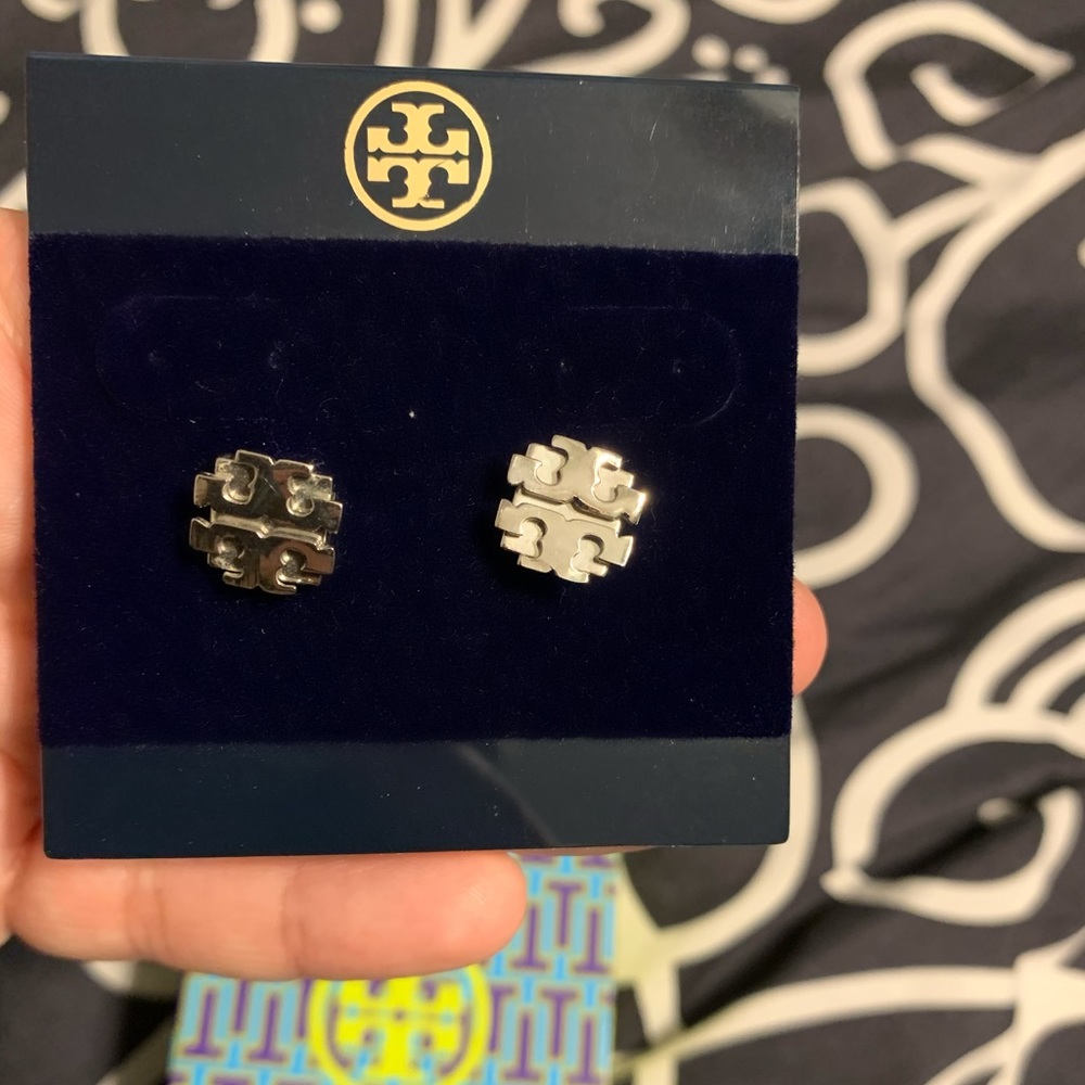 Tory Burch large logo stud earrings